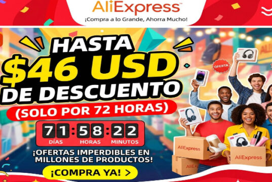 AliExpress: $46 USD de Descuento (Solo por 72 Horas) AliExpress: $46 USD de Descuento (Solo por 72 Horas)